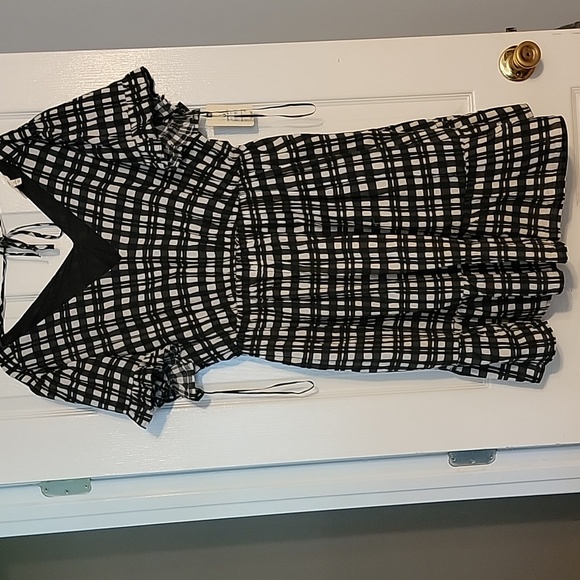 Terra & Sky Dresses & Skirts - Terra and sky plus size 16w-18w black and white checked dress
